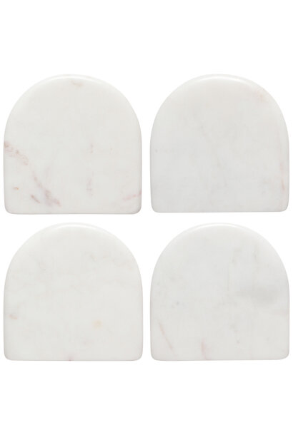White Arch Marble Coasters Set/4