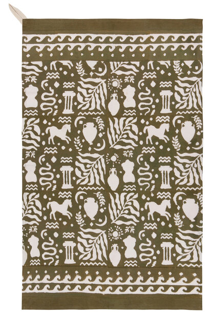 Olympus Block Print Dishtowel