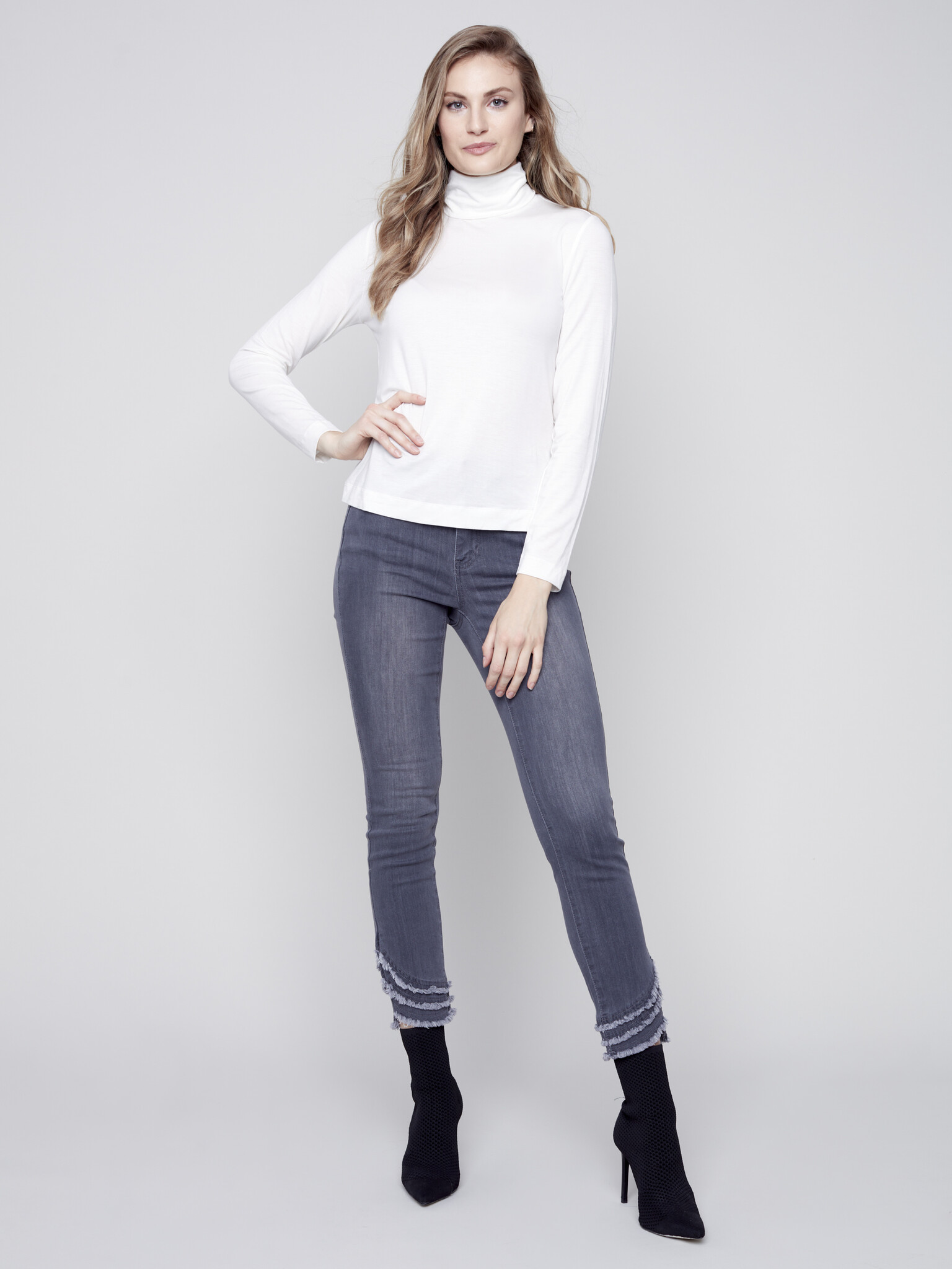 Charlie B Stretch Tencel Turtle Neck