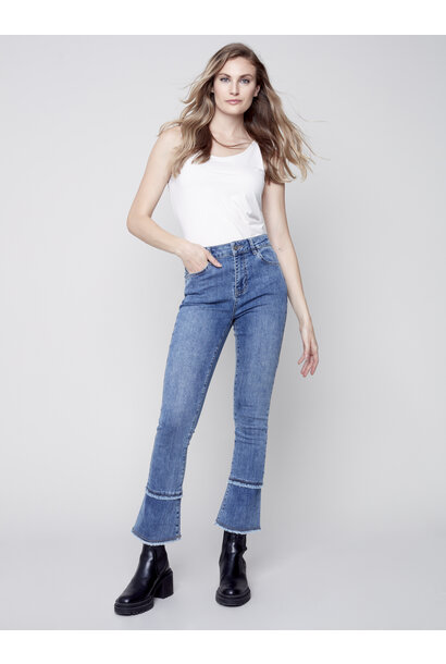 Double Fringe Cuff Bootcut Denim Pant