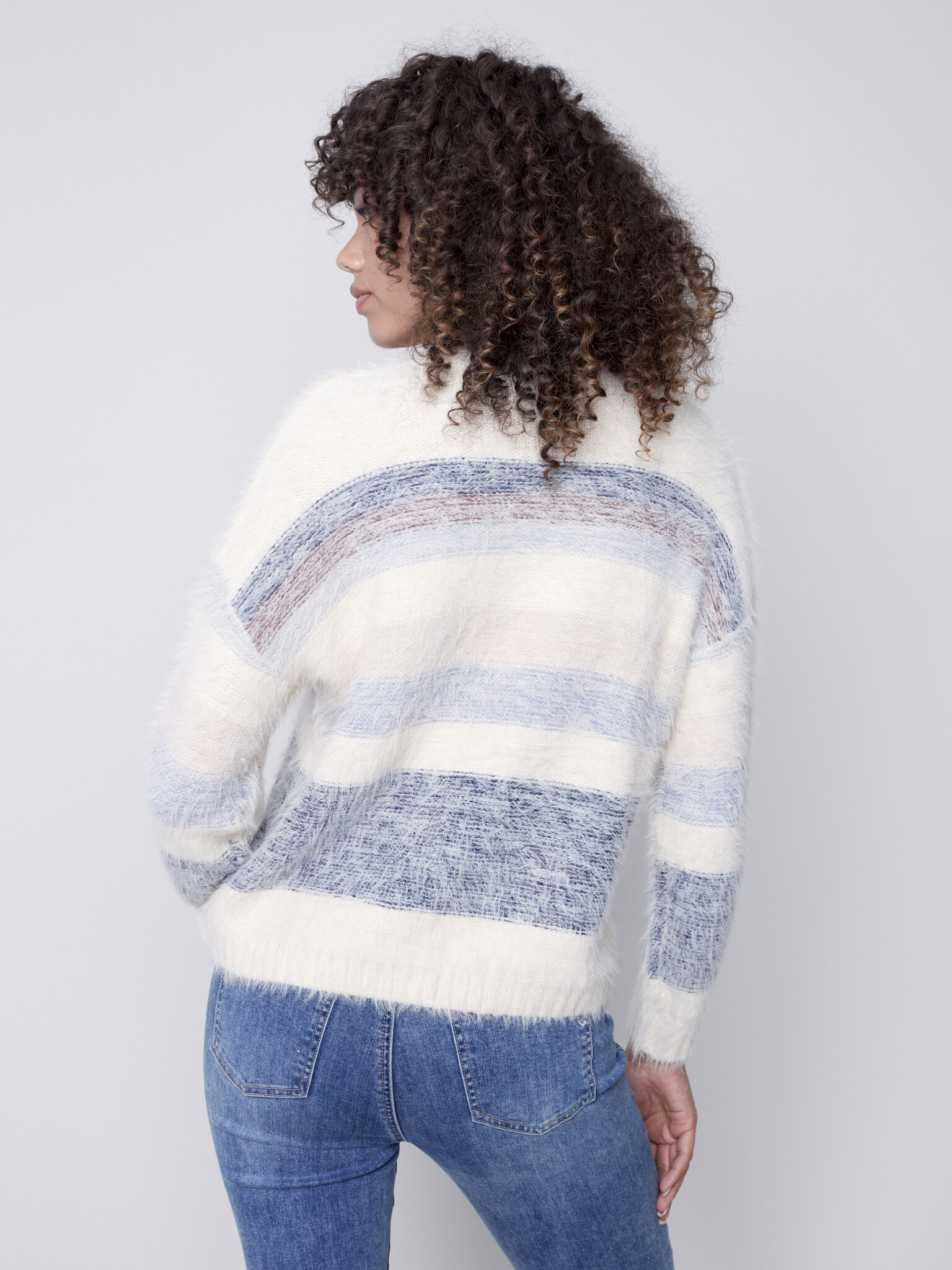 Fuzzy Stripe Sweater-3