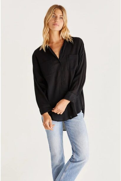 Z Supply Dusk Silky Pointelle Long Sleeve Top