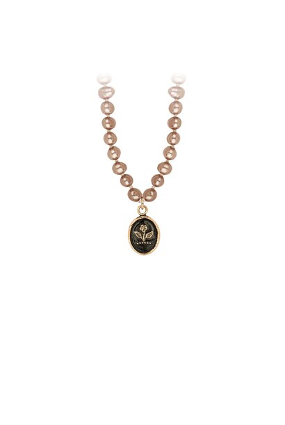 Beauty & Strength 14K Gold Talisman On Knotted Freshwater Pearl Necklace