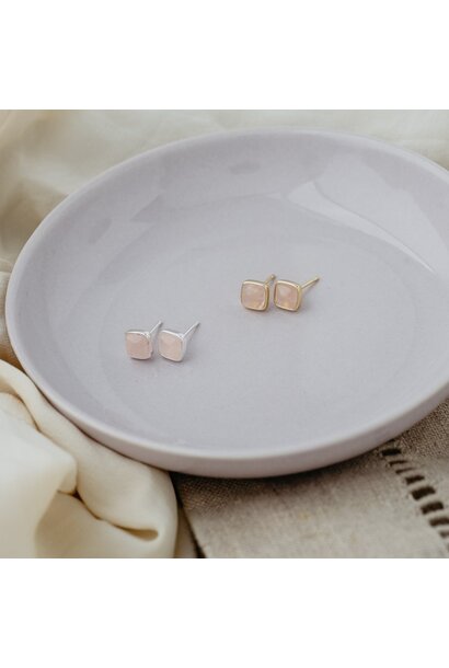 Quinn Studs - Rose Quartz