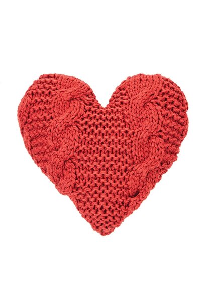 Cinnamon Red Heart Decorative Cushion