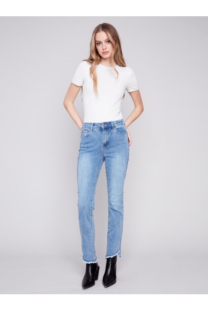 Bootcut Jeans with Asymmetrical Hem