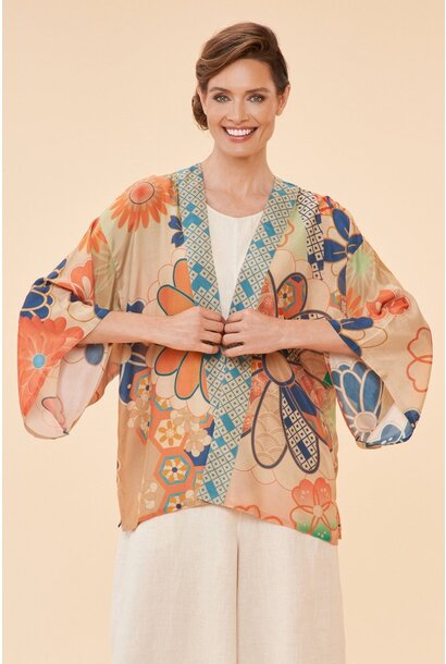 70s Kaleidoscope Floral Kimono Jacket