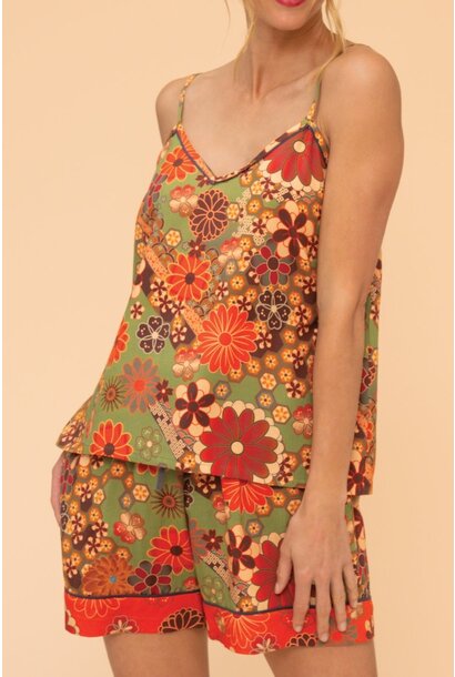 Cami 70s Kaleidoscope Floral Pajamas