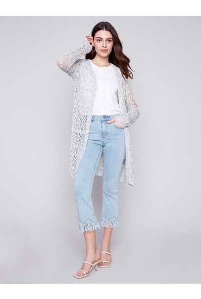 Long Knit Crochet Cardigan