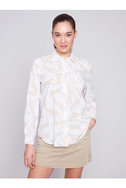Linen Blend Button-Down Shirt