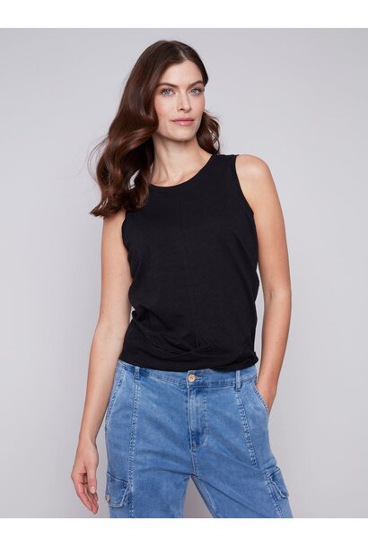 Organic Cotton Tank Top with Knot Detail