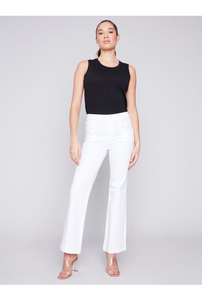 Flare Jeans with Decorative Buttons