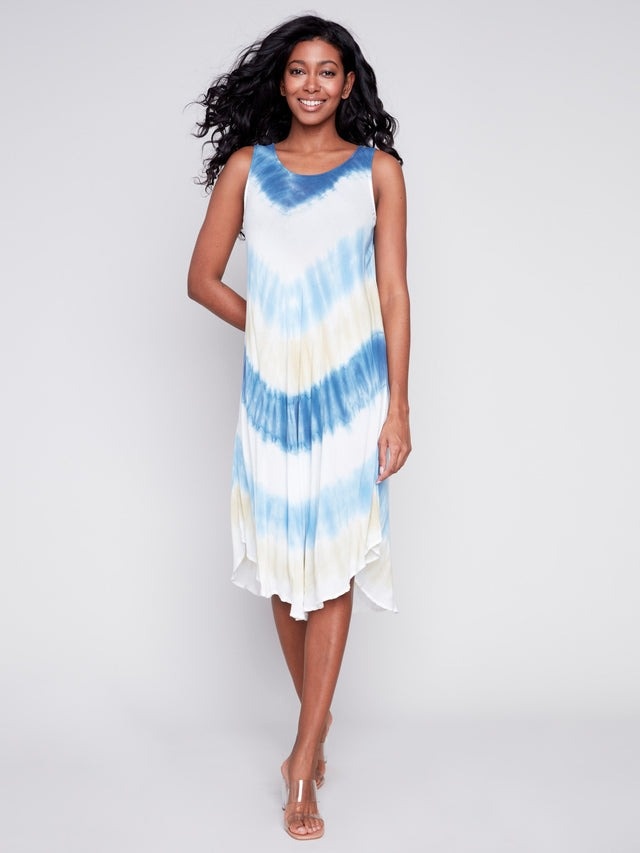 Blue rayon dress deals