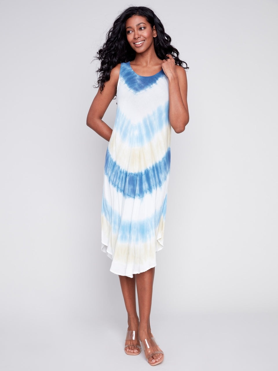 Charlie B Sleeveless Printed Rayon Dress Castles Cottages Ciao Bella Boutique