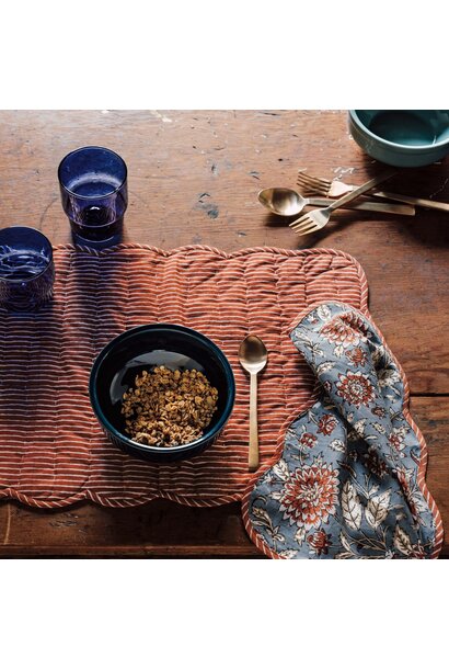 Dahlia Block Print Kantha Placemat