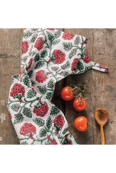 Carnation Block Print Apron