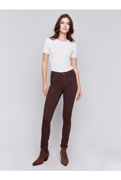 Cuffed Hem Twill Jeans
