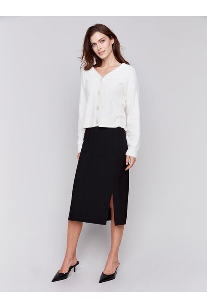 Gutsy Crepe Skirt with Patch Pockets