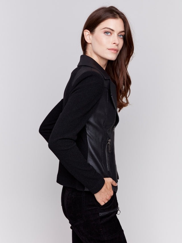 Black knit jacket best sale