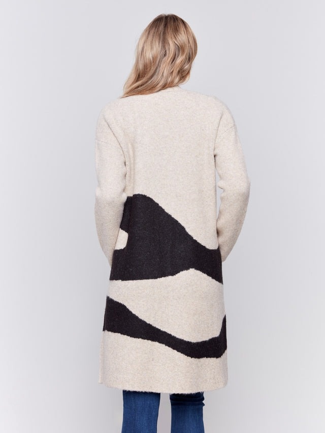 Jacquard knit cardigan best sale