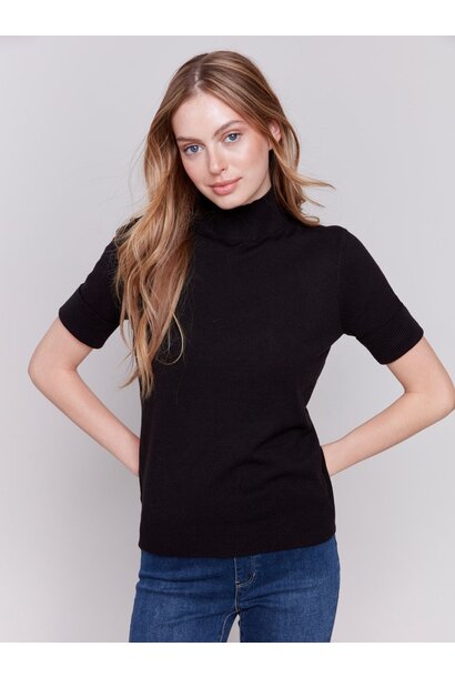 Short Sleeve Mock Neck Sweater
