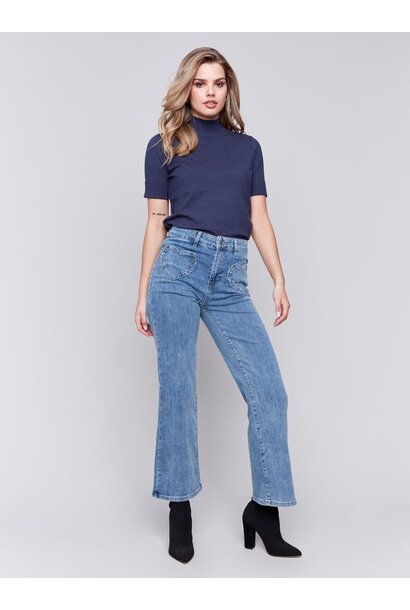 Flare Jeans with Heart Shaped Pockets
