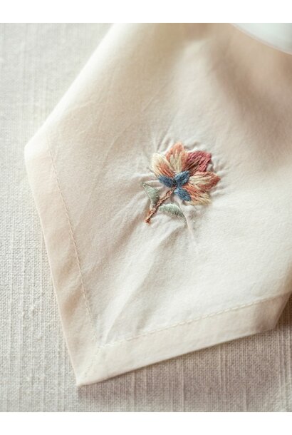 Nature's Beauty Embroidered Tea Napkin Set of 2