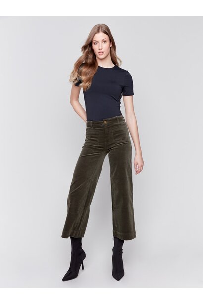 Patch Pocket Corduroy Flare Pants