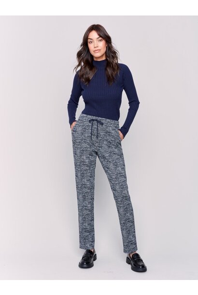 Plaid Knit Jogger Pants