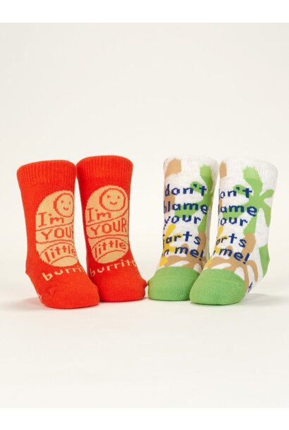 I'm Your Little Burrito/ Don't Blame Your Farts On Me Baby Socks
