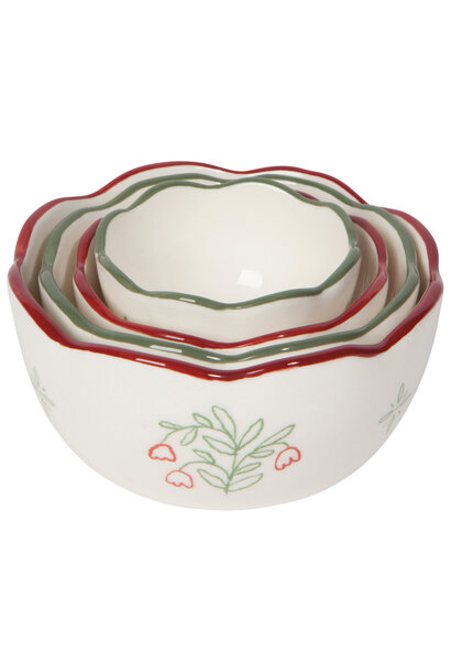 Camellia Stoneware Nesting Bowls Set