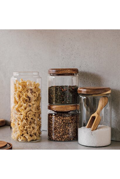 Glass Jar w/ Acacia Wood Lid