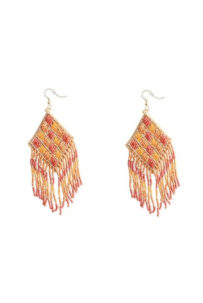 Shield in Flight Beaded Earrings