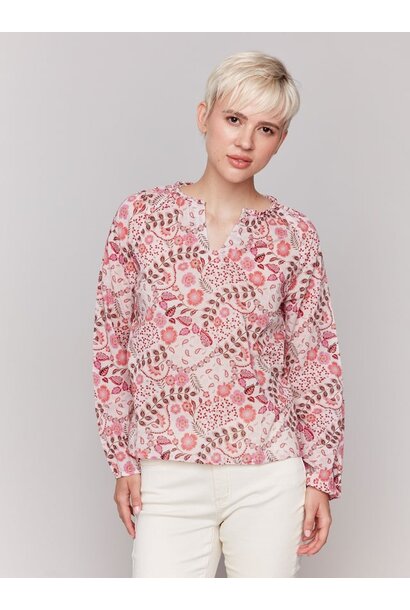 Printed Popover Blouse