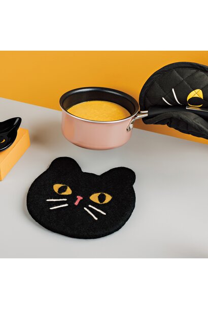 Black Cat Felt Wool Trivet