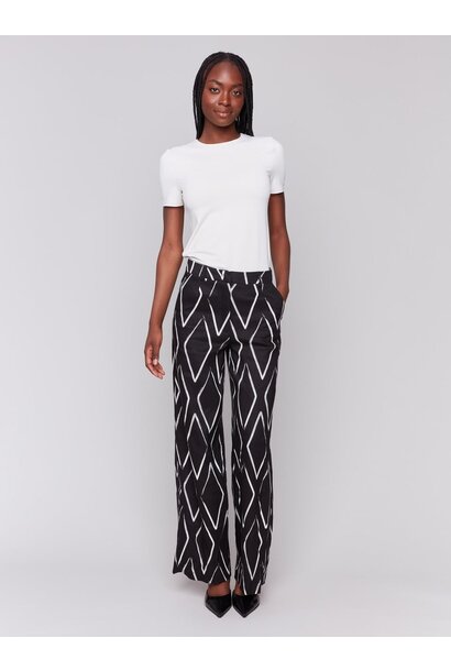 Printed Linen Blend Pants