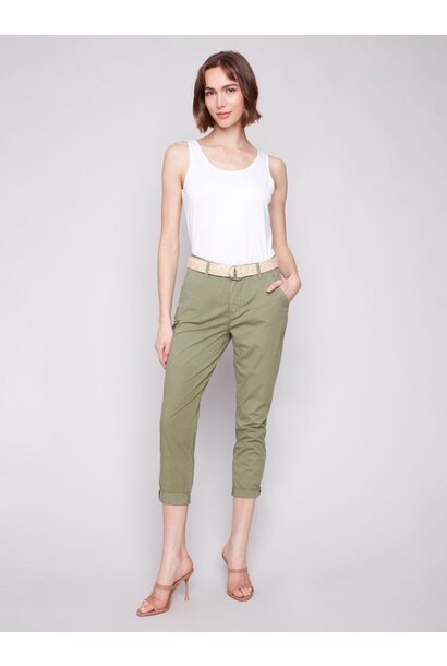 Slim Fit Pants with Belt