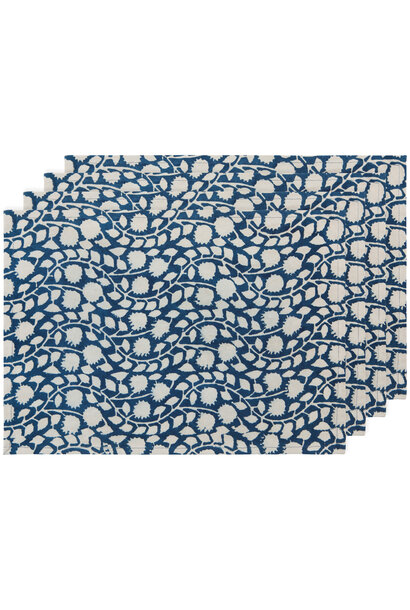 Vinebloom Block Print Placemat Set/4