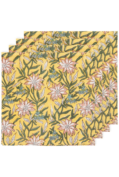 Clematis Block Print Napkin Set