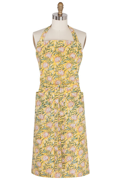 Clematis Block Print Apron