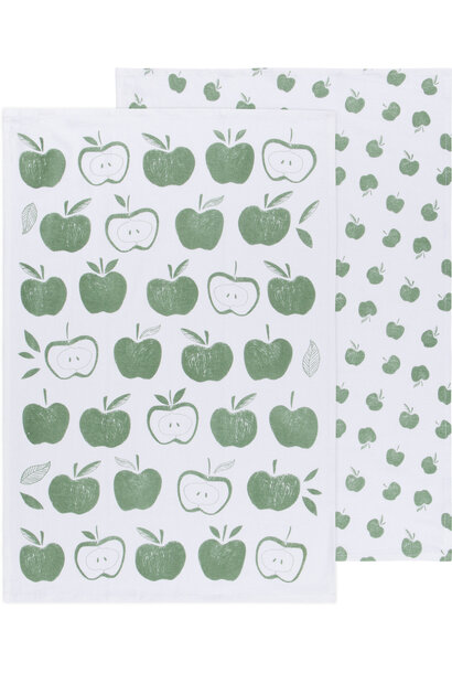 Apples Print Floursack Dishtowels Set