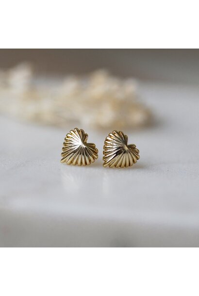 Seashell Heart Studs