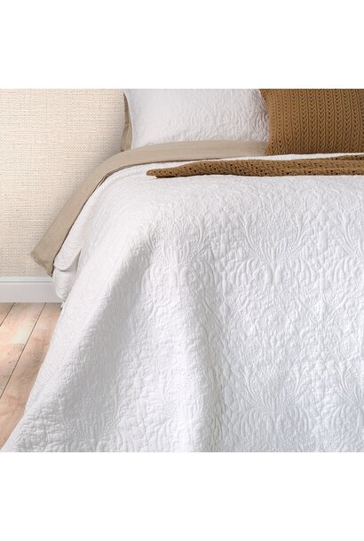 Damask Stitched Quilt Set