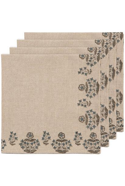 Salvia Block Print Napkin Set