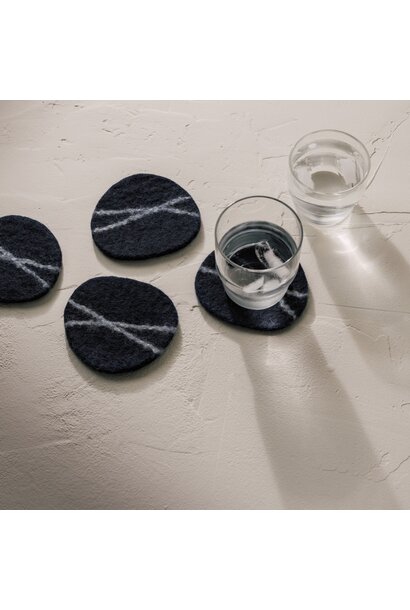 Striato Felt Wool Coasters Set