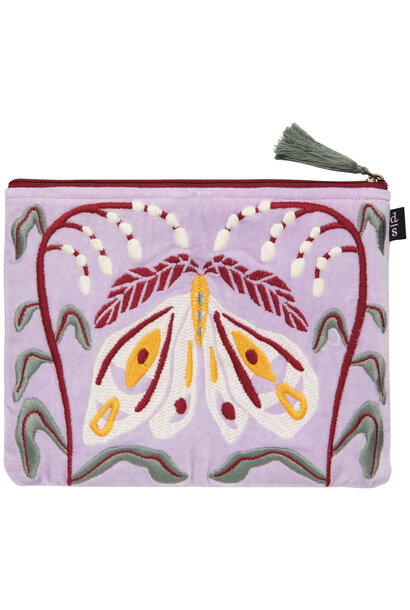 Nocturna Embroidered Flat Pouch