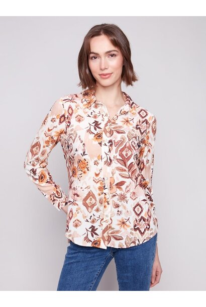 Printed Button-Up Shirt