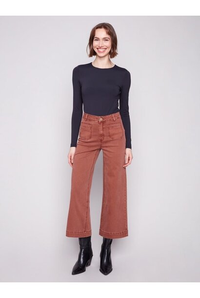 Patch Pocket Flare Twill Pants