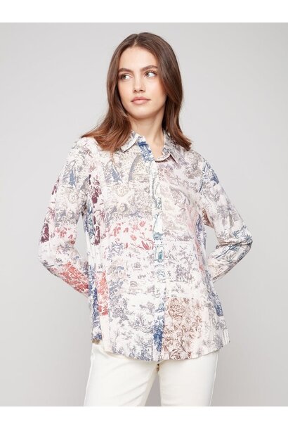 Printed Button-Up Shirt