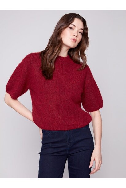 Balloon Elbow Sleeve Knit Sweater